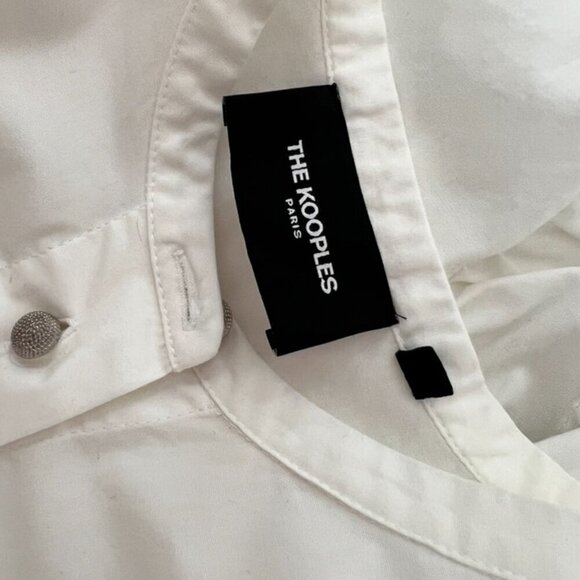 The Kooples cotton ruffle classic button down shirt size 1 - Picture 4 of 6